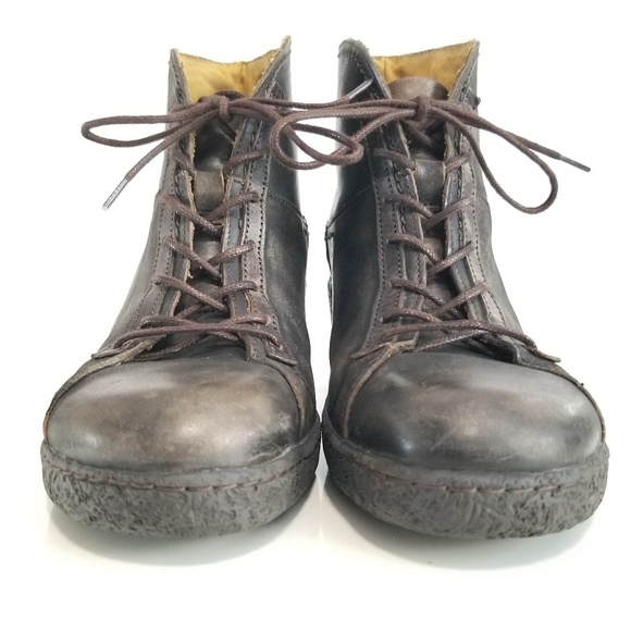 GROUNDHOG Combat Boots Brown Distressed Leather - Picture 9 of 12
